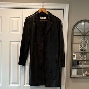 Jones New York Black Leather Coat